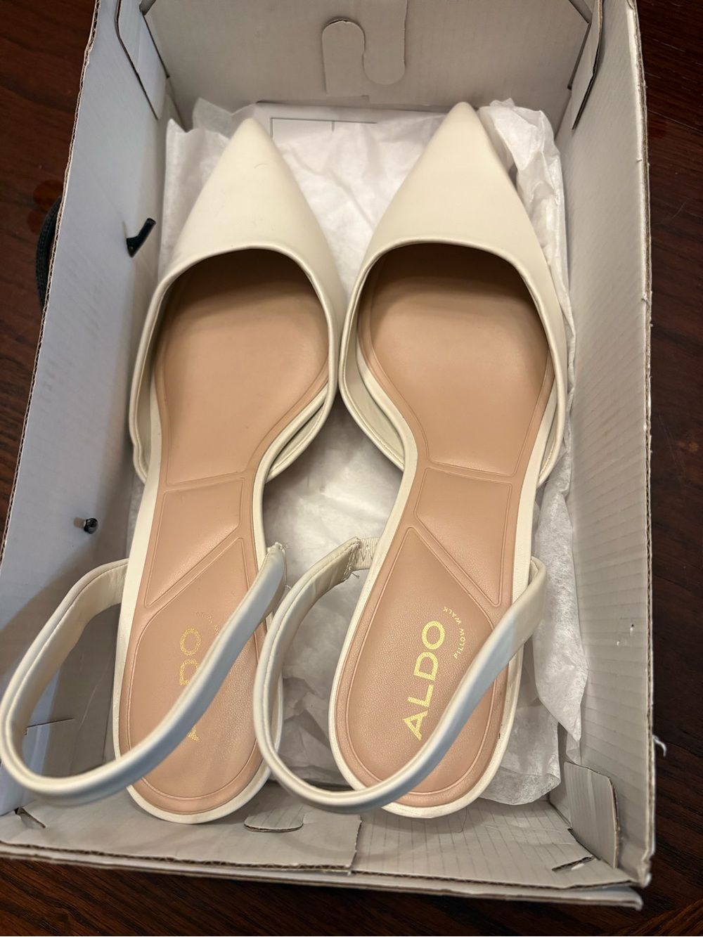 ALDO Women's Ivory Pointed-Toe Slingback Heels